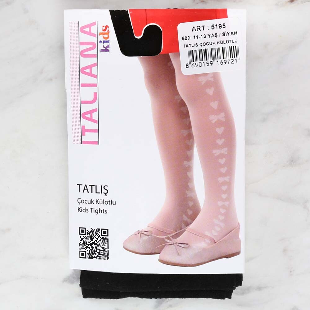 İtaliana 5195 Tatliş Çocuk Külotlu Çorap, Siyah 500-11/13 Yaş